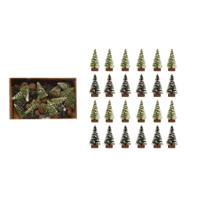 CREATIVE CO-OP - Creative Co-Op Green Bottle Brush Flocked Mini Table Decor 2 in. - Case of 12