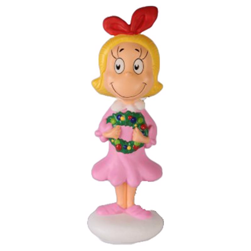 DR. SEUSS - Dr. Seuss Cindy Lou Who with Wreath 36 in. Blow Mold