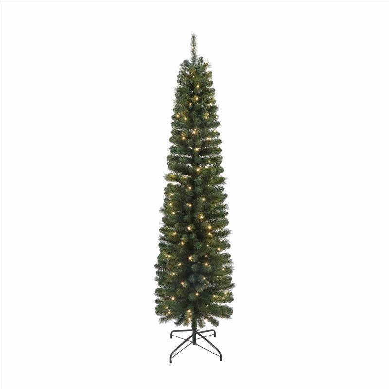 CELEBRATIONS - Celebrations 7 ft. Pencil LED 150 ct Christmas Tree