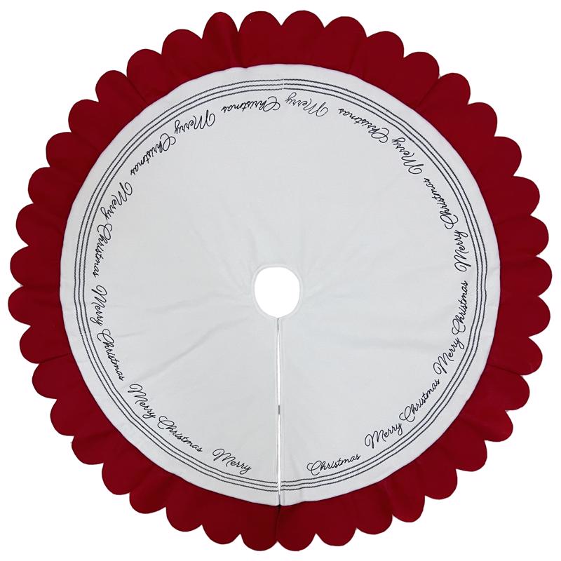 CELEBRATIONS - Celebrations Home Red/White Merry Christmas Tree Skirt 26.8 in. - Case of 4