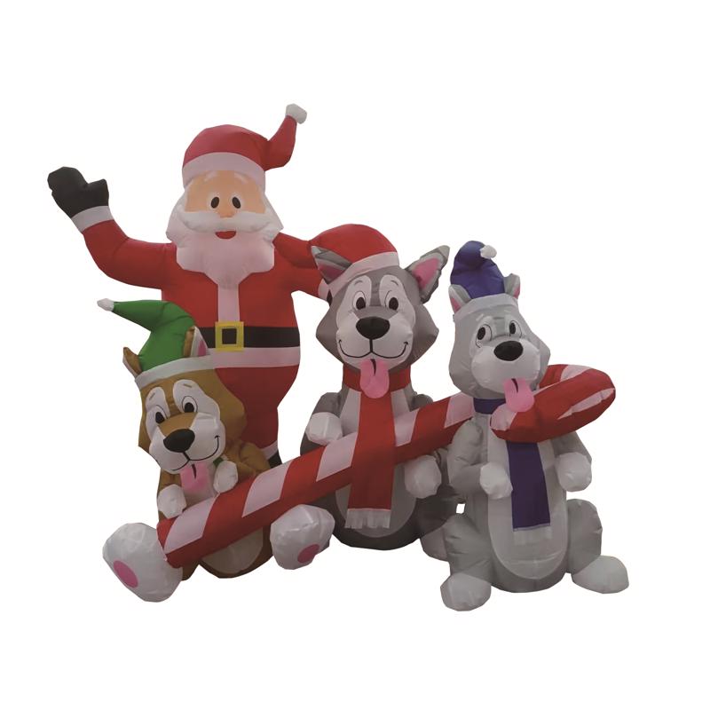 CELEBRATIONS - Celebrations Santa With Dogs 6 ft. Inflatable