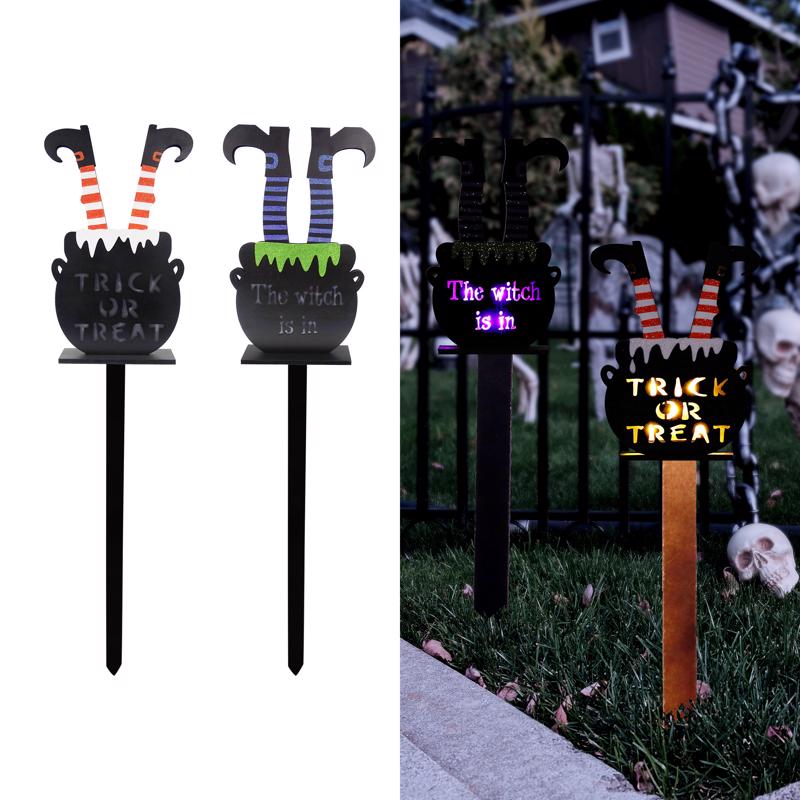 ALPINE - Alpine 36 in. LED Prelit Witch Legs Light Stake Yard Decor