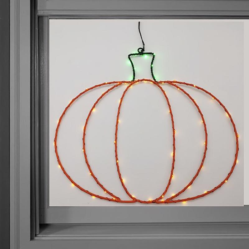 CELEBRATIONS - Celebrations Orange/Green 59 ct 14 in. LED Prelit Pumpkins Hanging Decor