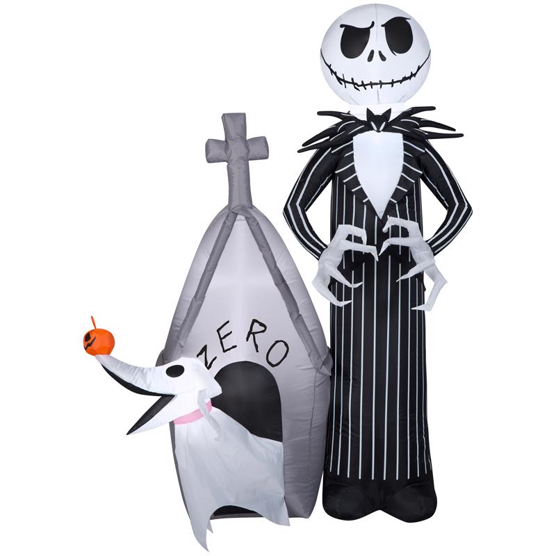 GEMMY - Gemmy Airblown 5 ft. LED Prelit Jack Skellington Jack and Zero Inflatable