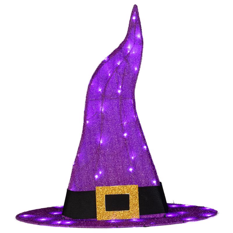 GEMMY - Gemmy Purple 50 ct 30 in. LED Prelit Witch Hat Yard Decor