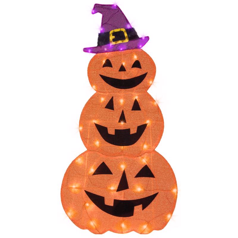 GEMMY - Gemmy Flat-Tastics Orange 50 ct 48 in. LED Jack-O-Lantern Yard Decor