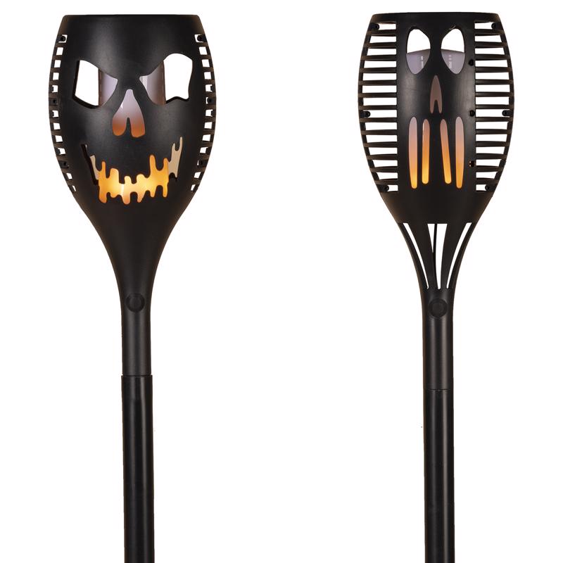GERSON - Gerson Orange 31 in. LED Solar Scary Pumpkin Face Torch Pathway Decor - Case of 9