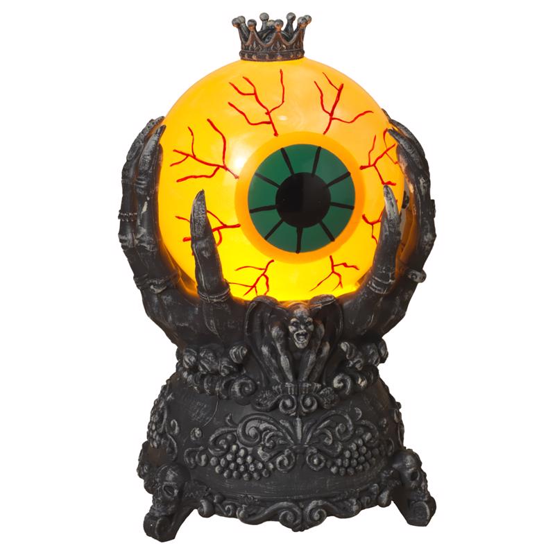 GERSON - Gerson Black/Yellow 9 in. Prelit Smokey Eye Water Globe Tabletop Decor - Case of 4