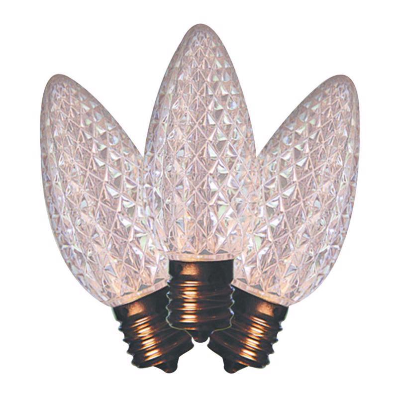 HOLIDAY BRIGHT LIGHTS - Holiday Bright Lights LED C9 Pure White 25 ct Replacement Christmas Light Bulbs [25LEDFC9TPWSA]