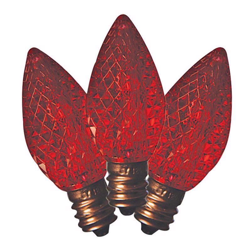 HOLIDAY BRIGHT LIGHTS - Holiday Bright Lights LED C9 Red 25 ct Replacement Christmas Light Bulbs [25LEDFC9TRDSA]