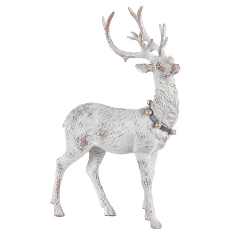 GERSON - Gerson White Standing Holiday Deer Figurine 12 in. - Case of 8