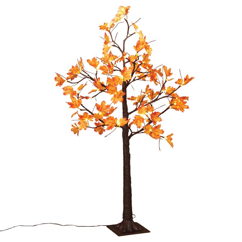 GERSON - Gerson Warm White 48 ct 4 ft. LED Prelit Maple Leaf Lighted Tree Fall Decor - Case of 4