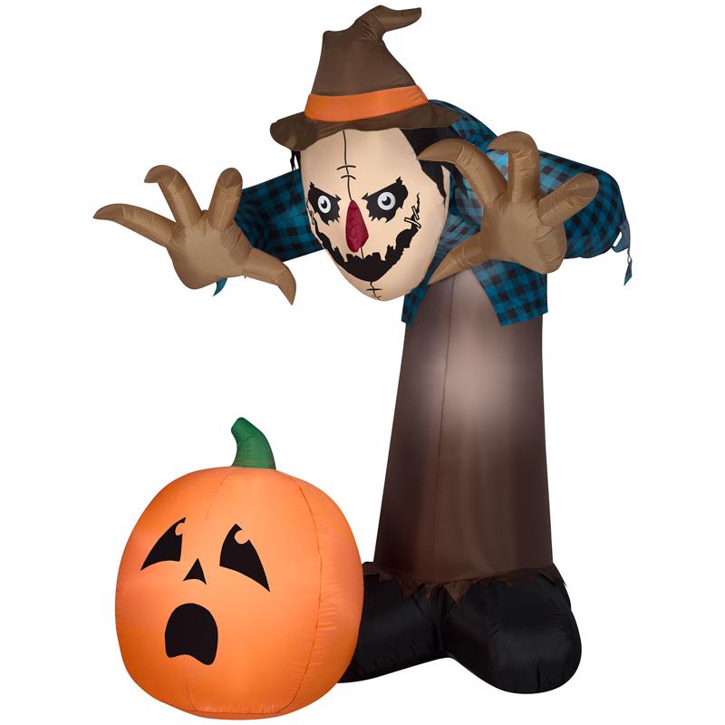 GEMMY - Gemmy 7.5 ft. LED Prelit Animated Airblown Haunted Scarecrow Inflatable