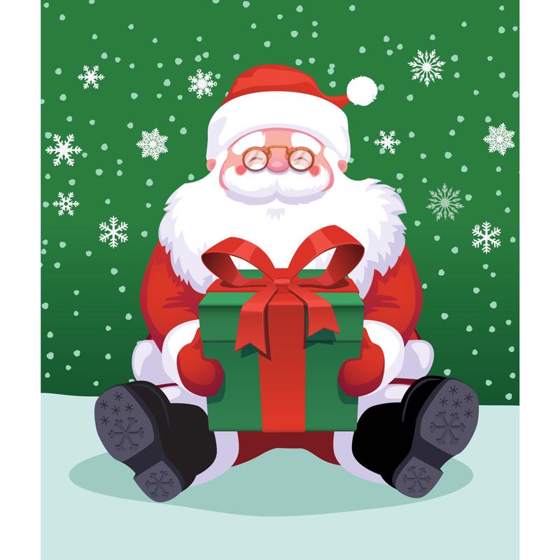 CELEBRATIONS - Celebrations Santa 7 ft. x 8 ft. Garage Door Cover