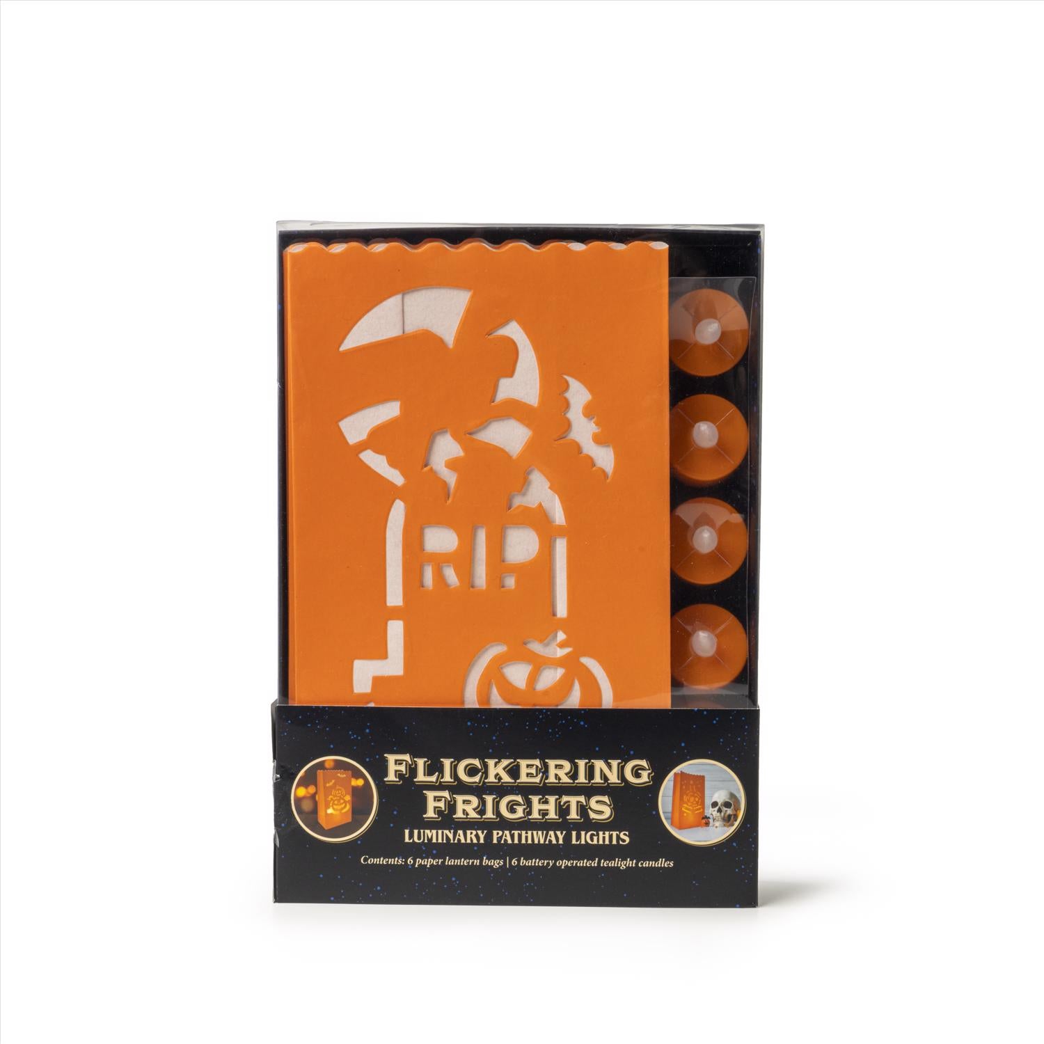 Flickering Frights Halloween White Luminary Pathway Decor - Case of 12