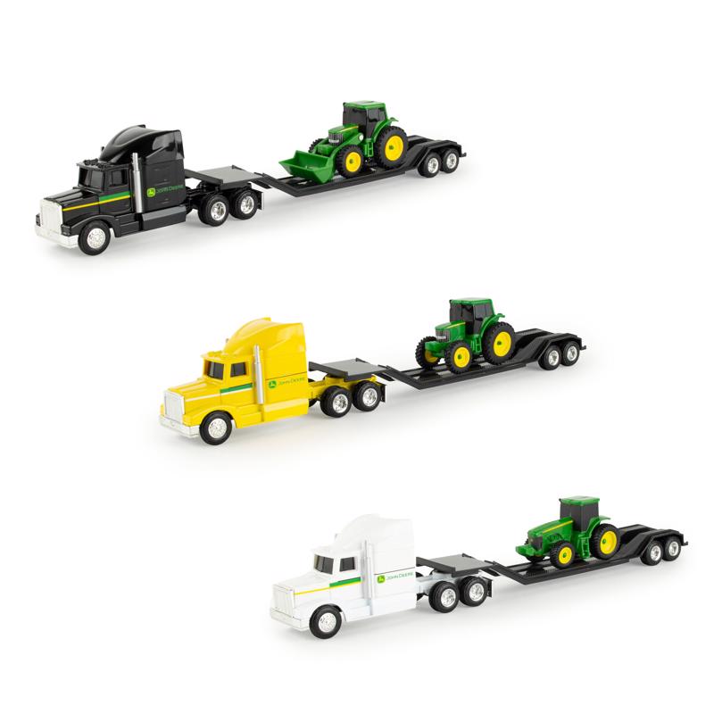 TOMY - TOMY John Deere 1:64 Semi with Trailer and Tractor Toy Plastic Assorted 3 pc - Case of 6