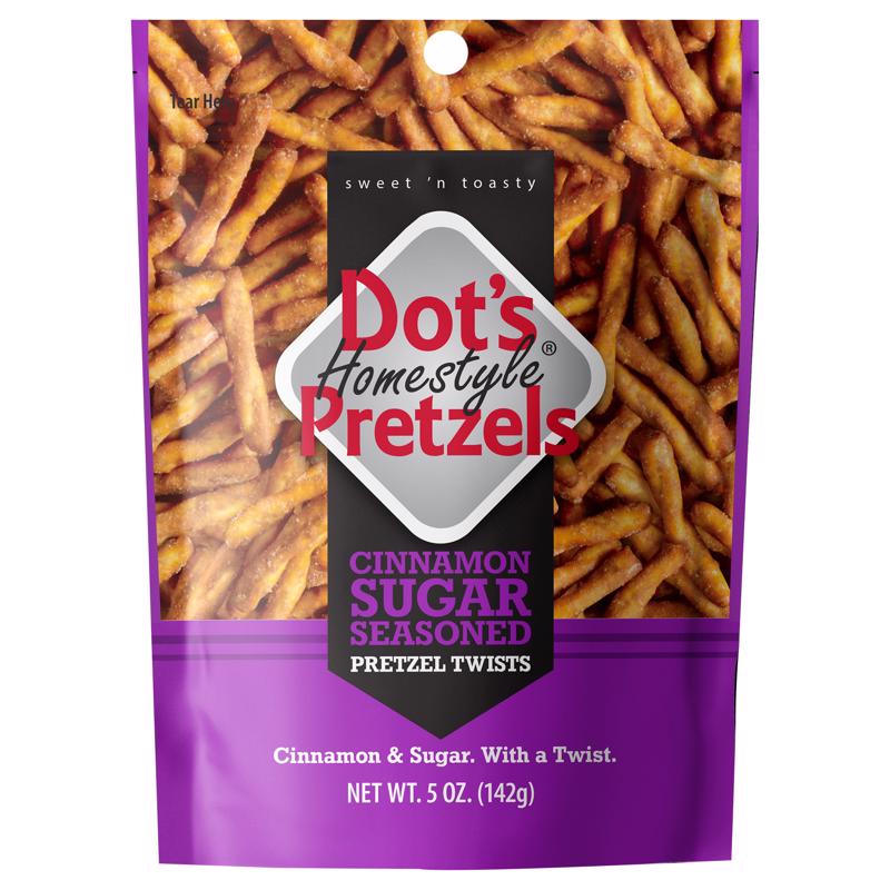 DOT'S PRETZELS - Dot's Pretzels Homestyle Cinnamon/Sugar Pretzels 5 oz Bagged - Case of 10