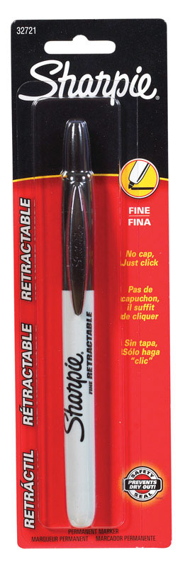 SHARPIE - Sharpie Retractable Black Fine Tip Permanent Marker 1 pk - Case of 6