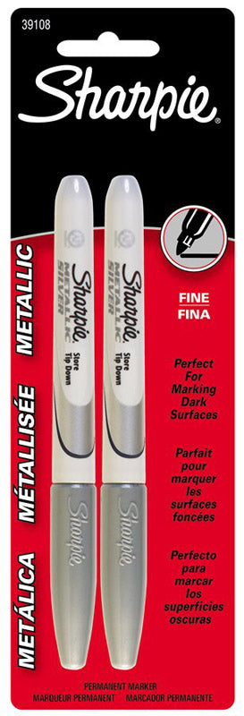 SHARPIE - Sharpie Metallic Silver Fine Tip Permanent Marker 2 pk