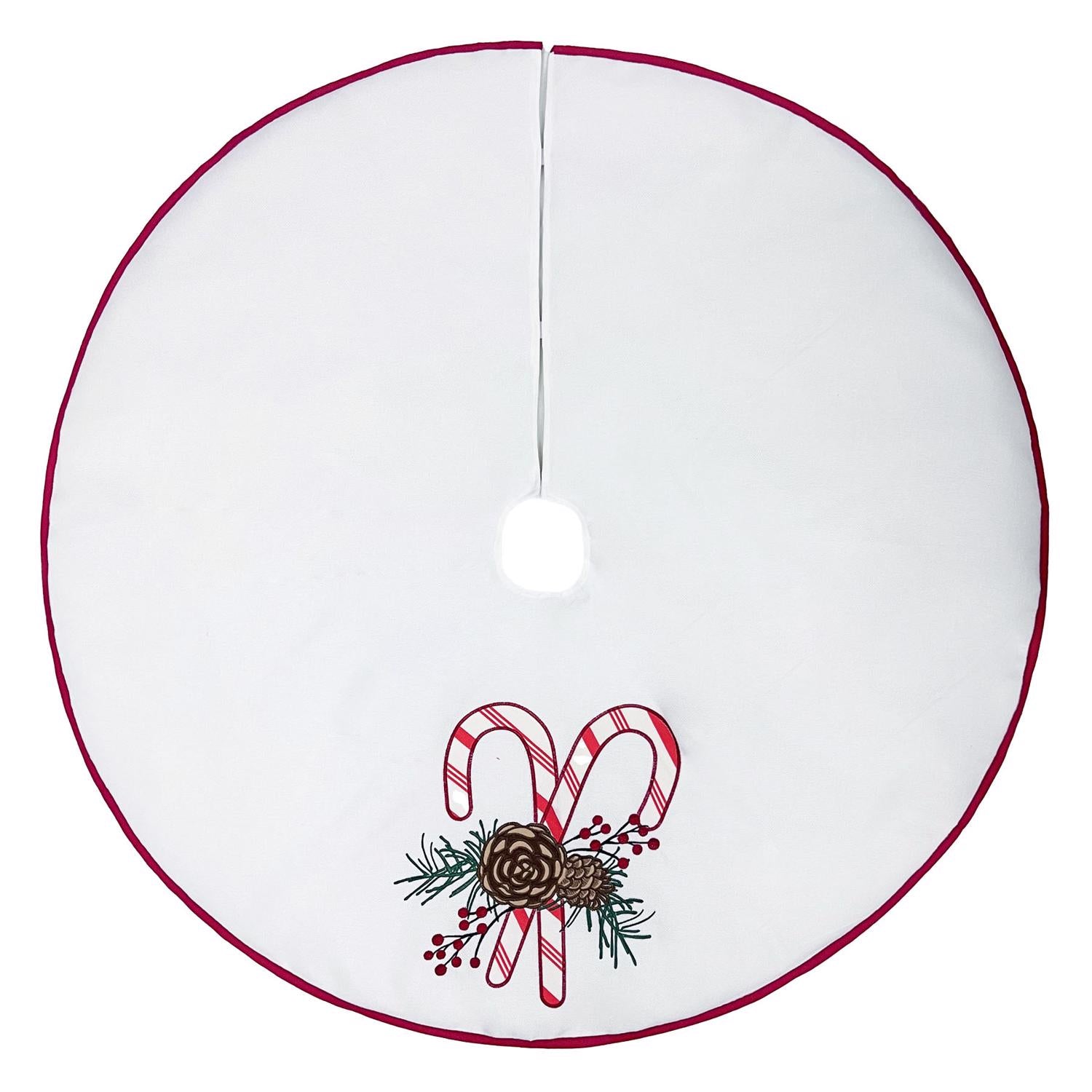 Celebrations Home White Candy Cane Tree Skirt - Case of 4