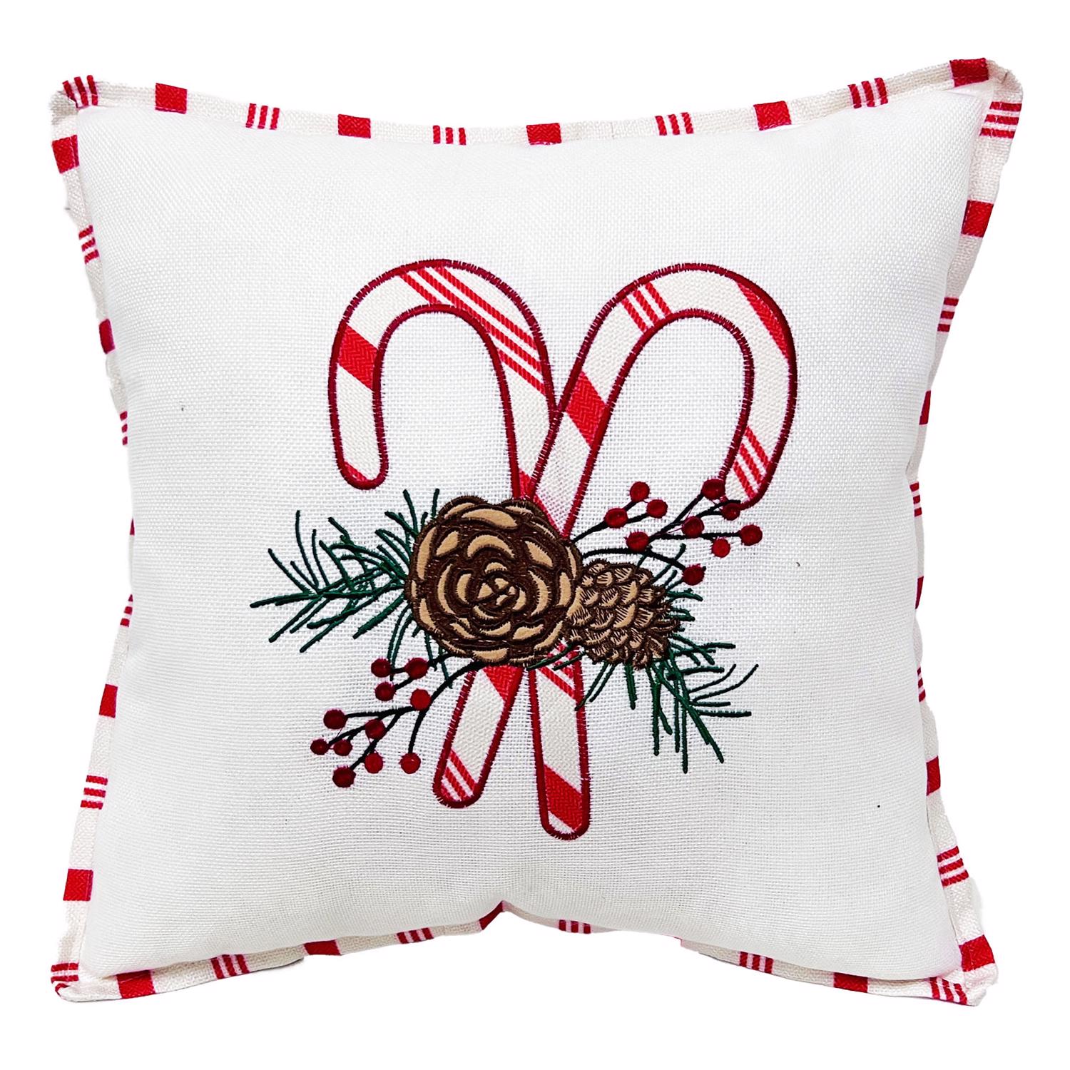 Celebrations Home White Candy Cane Pillow 16 in. - Case of 4