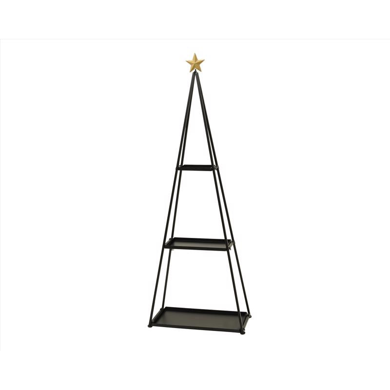 DECORIS - Decoris Black Christmas Tree Shelf Display 67 in.