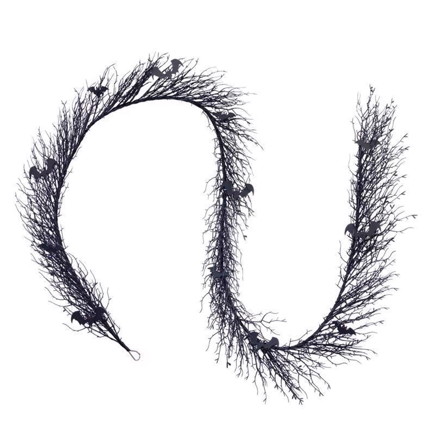 Celebrations Purple 50 ct 9 ft. LED Prelit Black Twig Garland - Case of 6