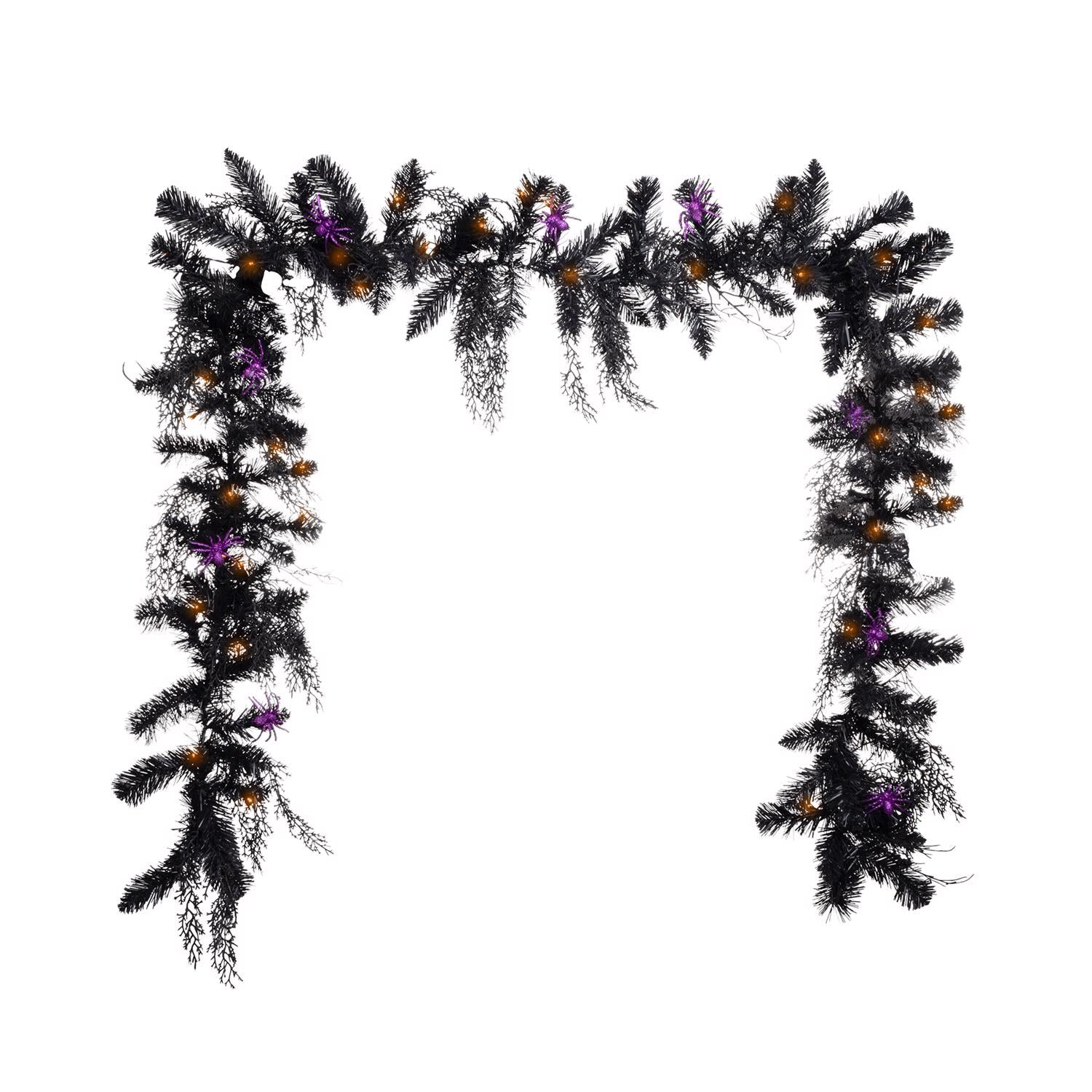 Celebrations Orange 50 ct 10 ft. LED Prelit Spider Garland - Case of 4