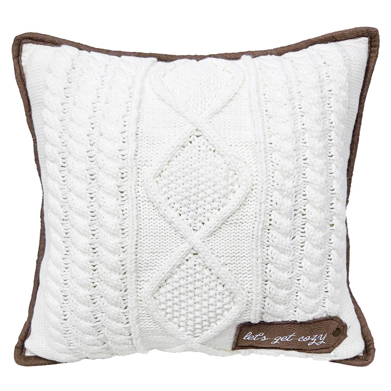 Celebrations Home Brown/White Cozy Knit Pillow 16 in. - Case of 4