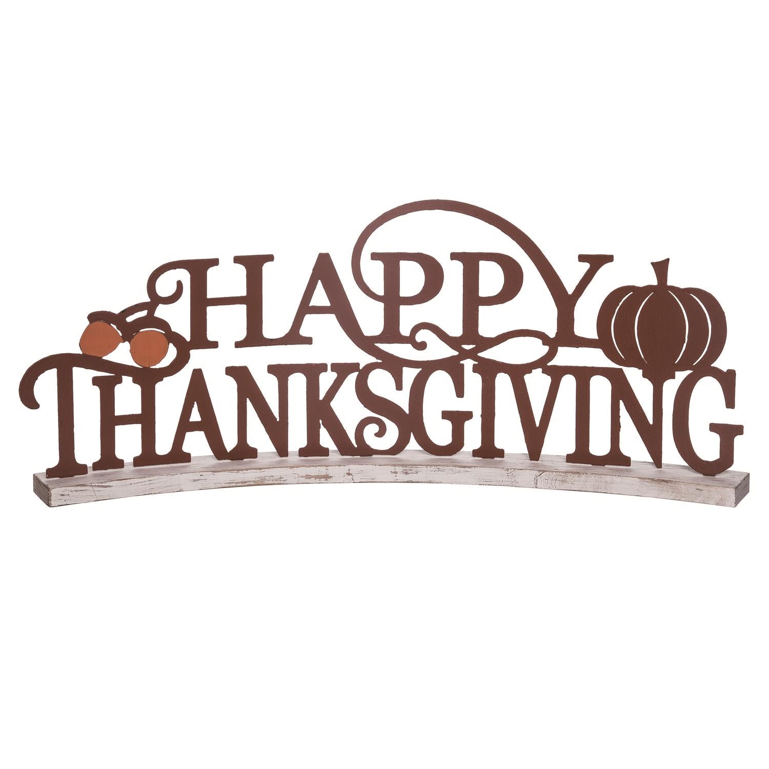 Transpac 10 in. Happy Thanksgiving Halloween Decor - Case of 2