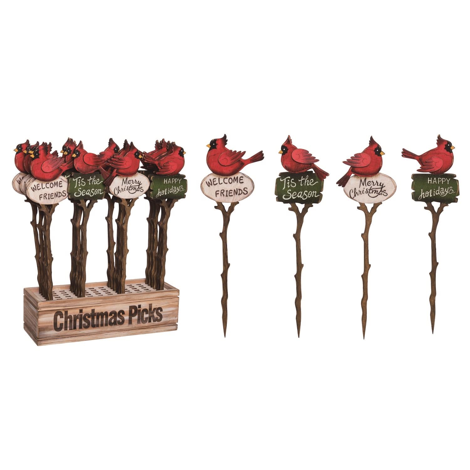 Transpac Multicolored Cardinal Plant Stake 13 in. - Case of 24
