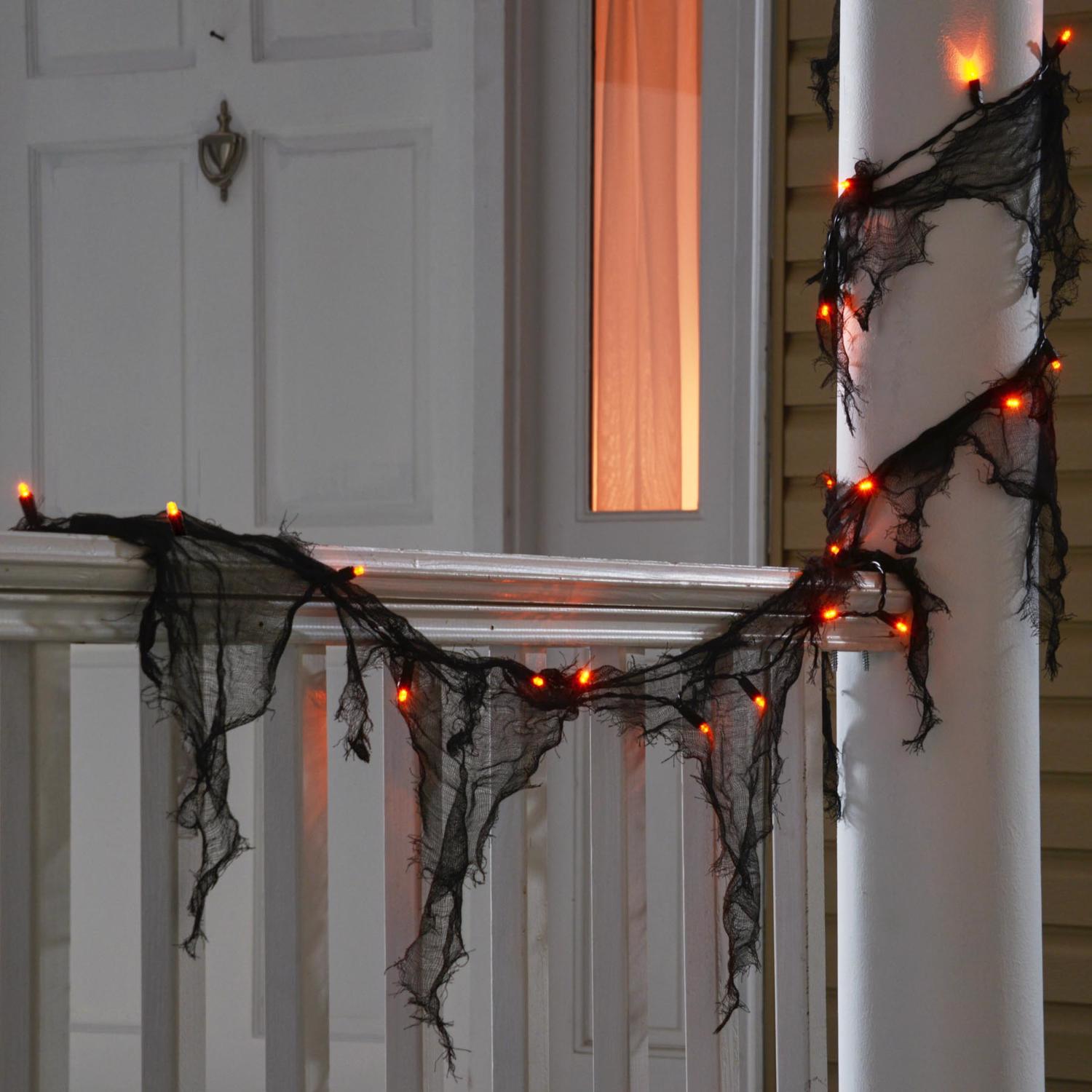 Celebrations Orange 25 ct 9 ft. LED Gauze Garland - Case of 12