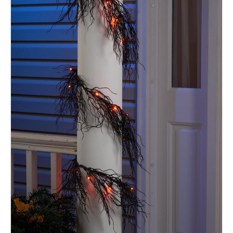 CELEBRATIONS - Celebrations Orange 20 ct 6 ft. LED Black Tangled Root Garland Lights