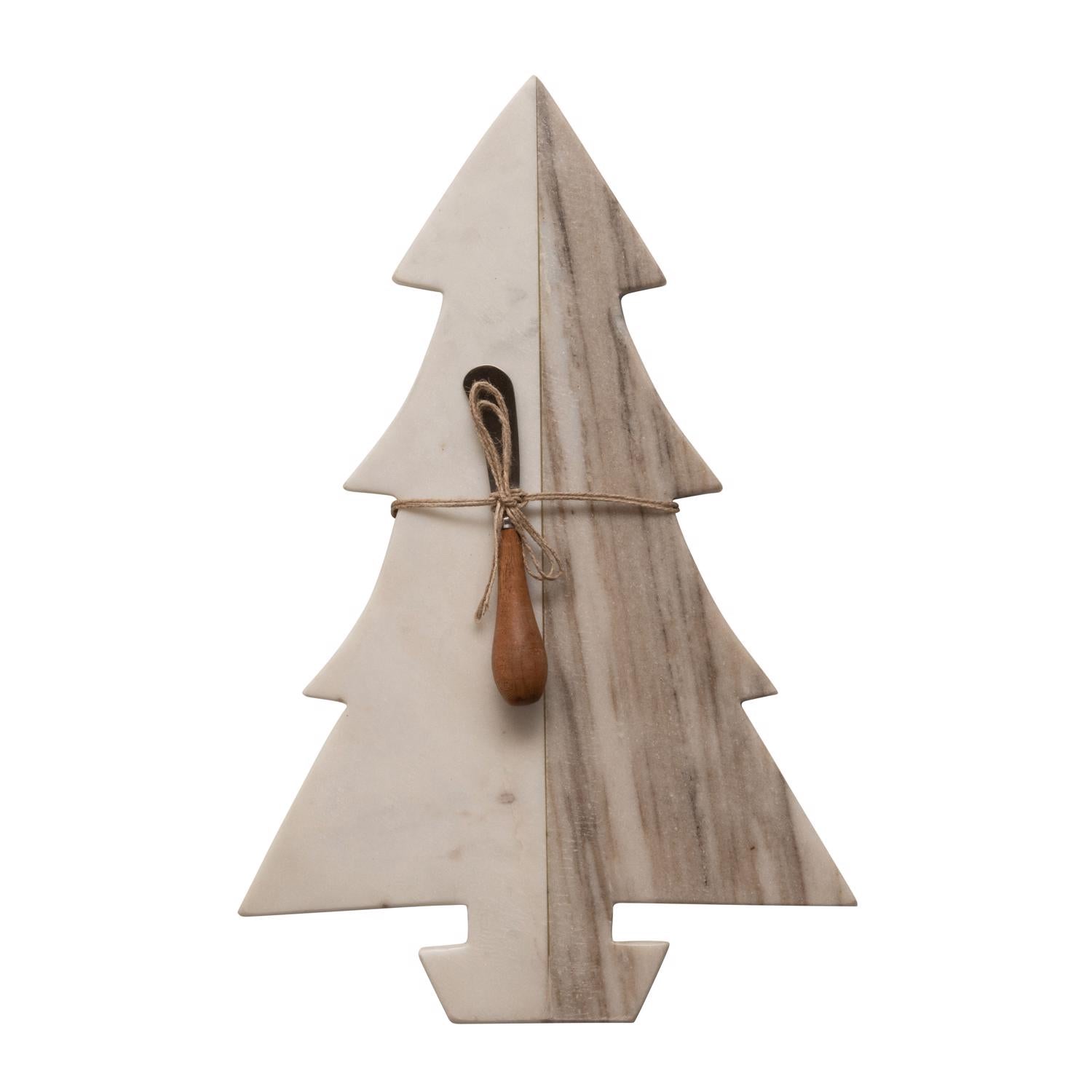 Creative Co-Op White Tree Cutting Board with Knife Table Decor - Case of 6