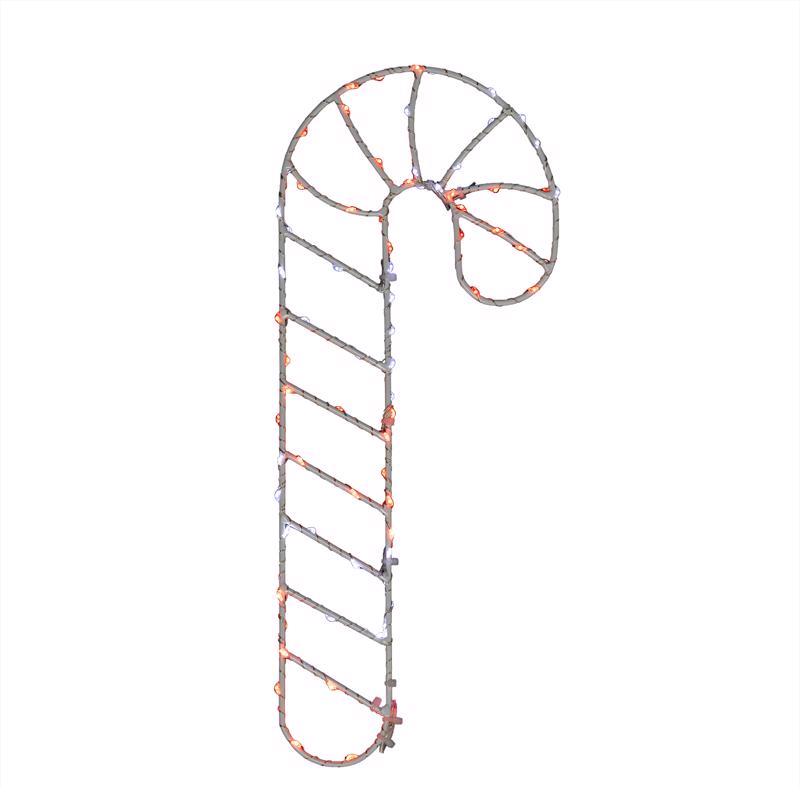 CELEBRATIONS - Celebrations LED Red/White Candy Cane Silhouette 15 in. Hanging Decor