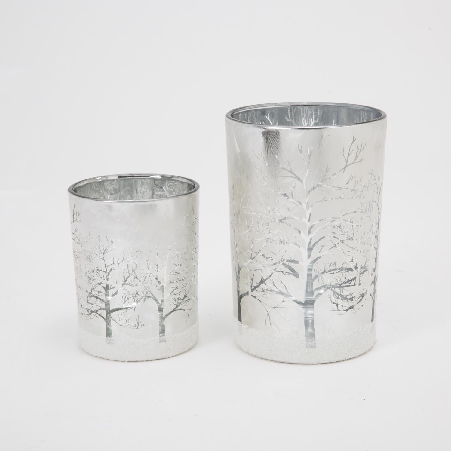 Gerson Silver Glass Holiday Candle Holder 7 in. - Case of 6