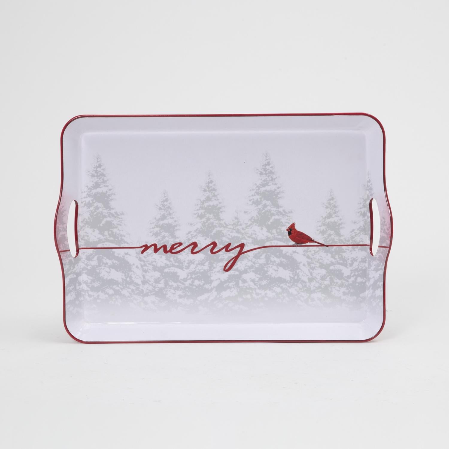 Gerson White Merry Cardinal Tray - Case of 6