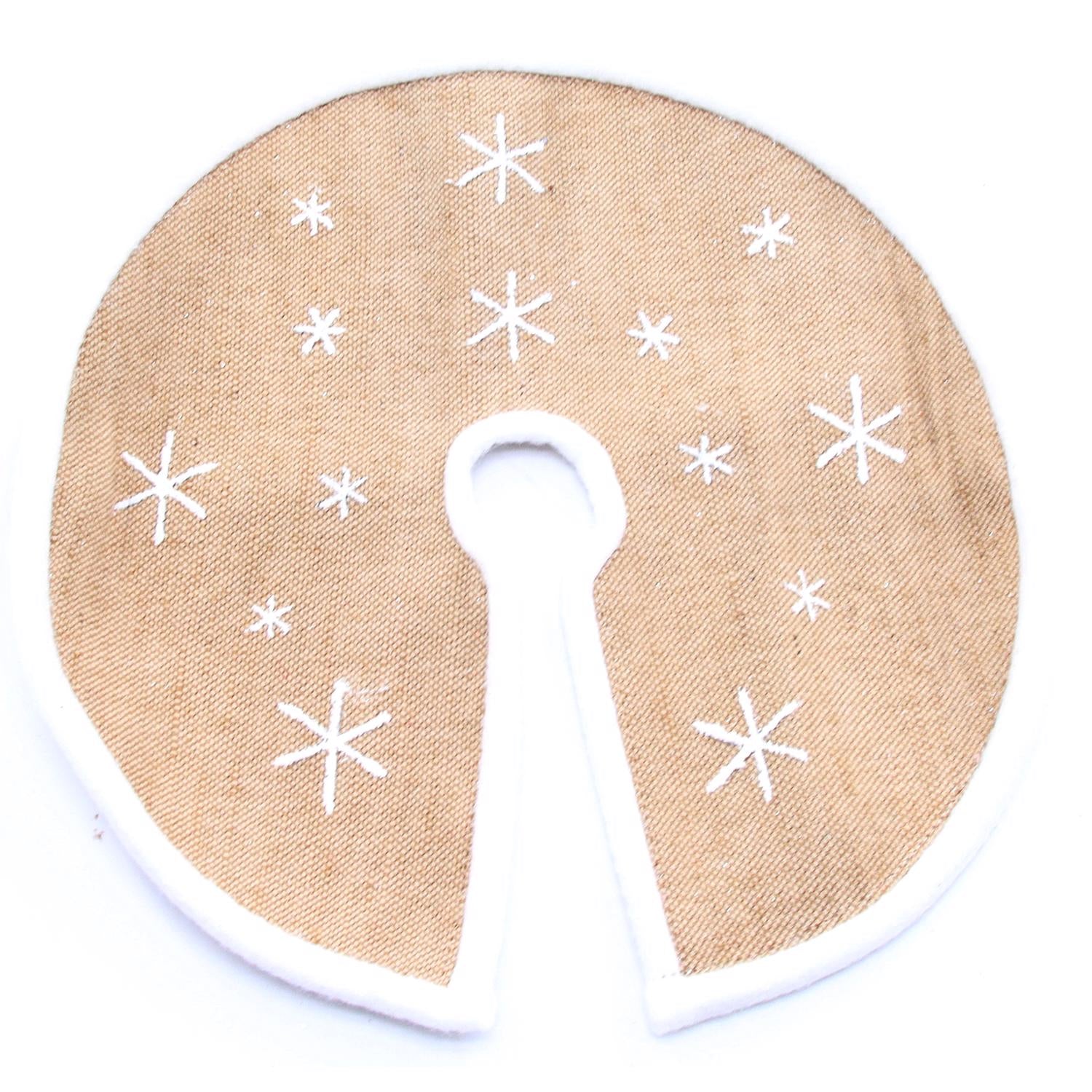 Celebrations Tan/White Snowflake Tree Skirt 12 in. - Case of 12