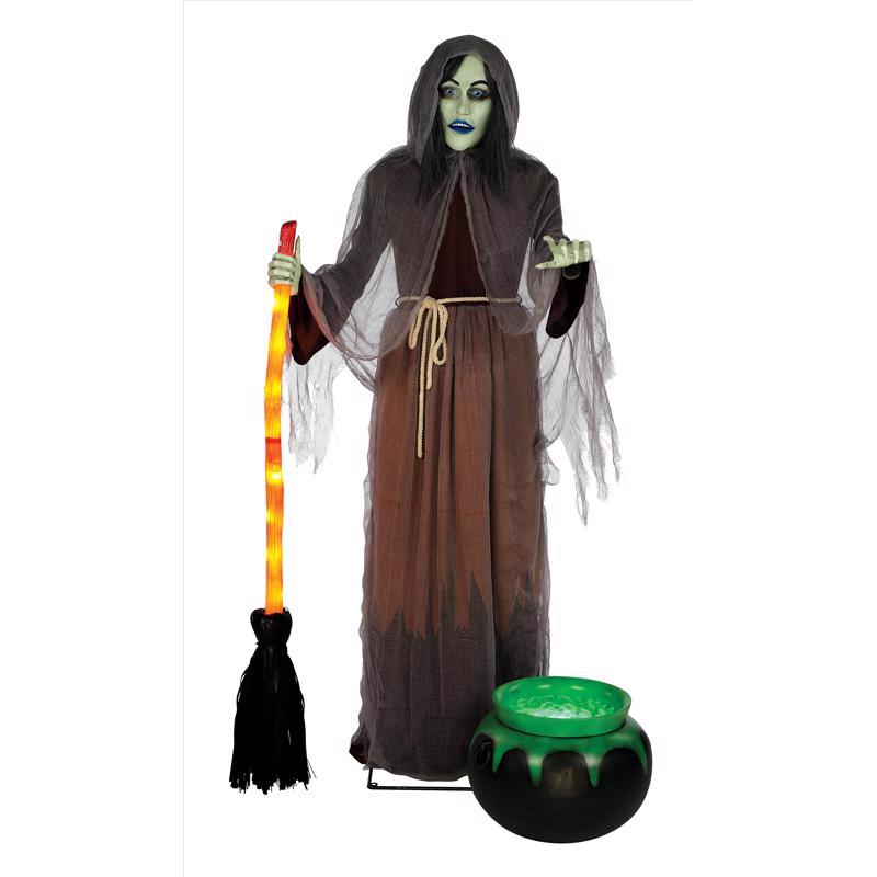 SEASONS USA - Seasons 6 ft. Prelit Animated Witch Yard Decor
