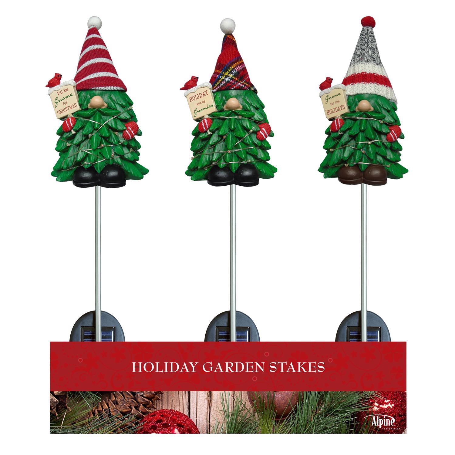 Alpine Multi Christmas Gnome 33 in. Pathway Decor - Case of 9