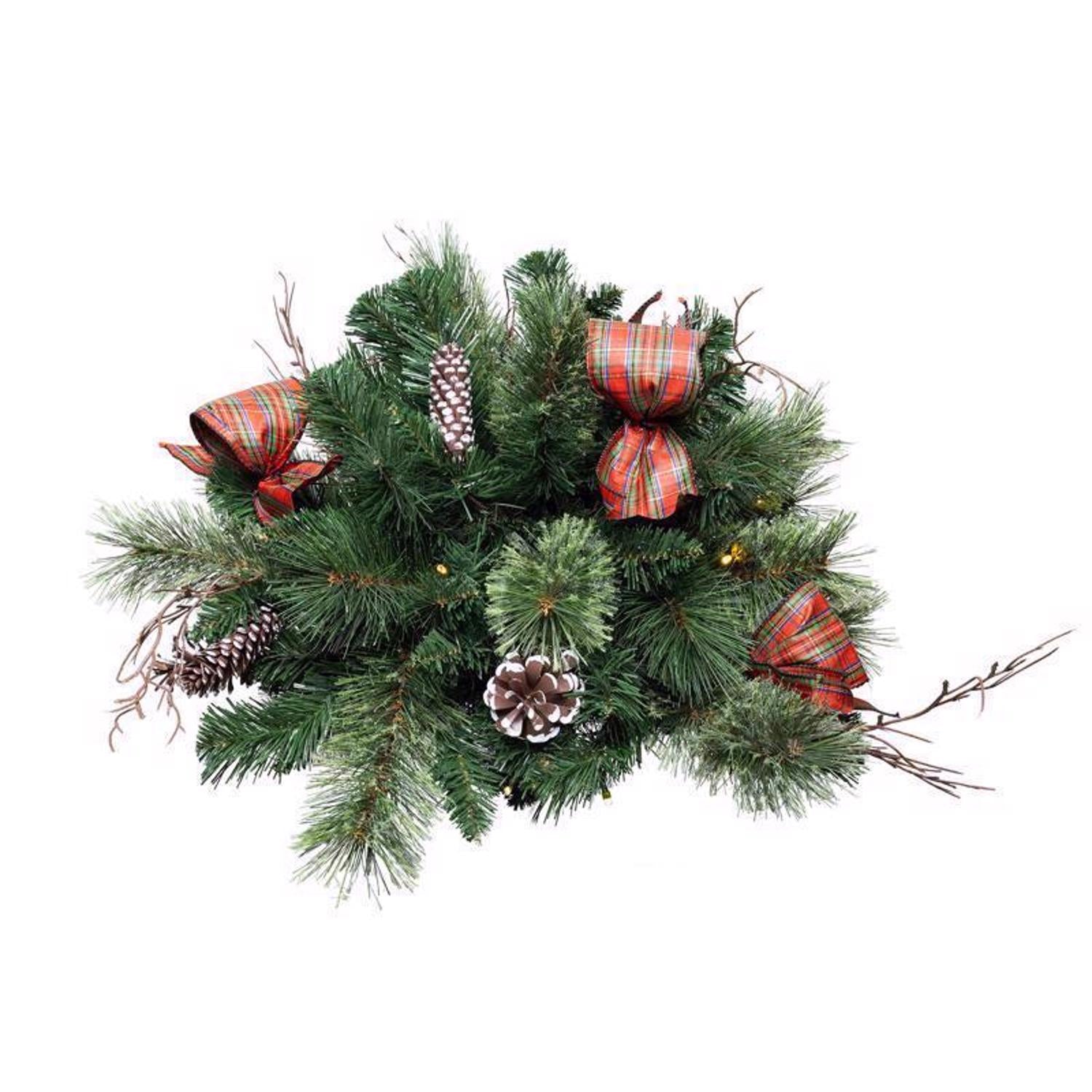 Celebrations Prelit Twig Pine Bow Urn Filler - Case of 8