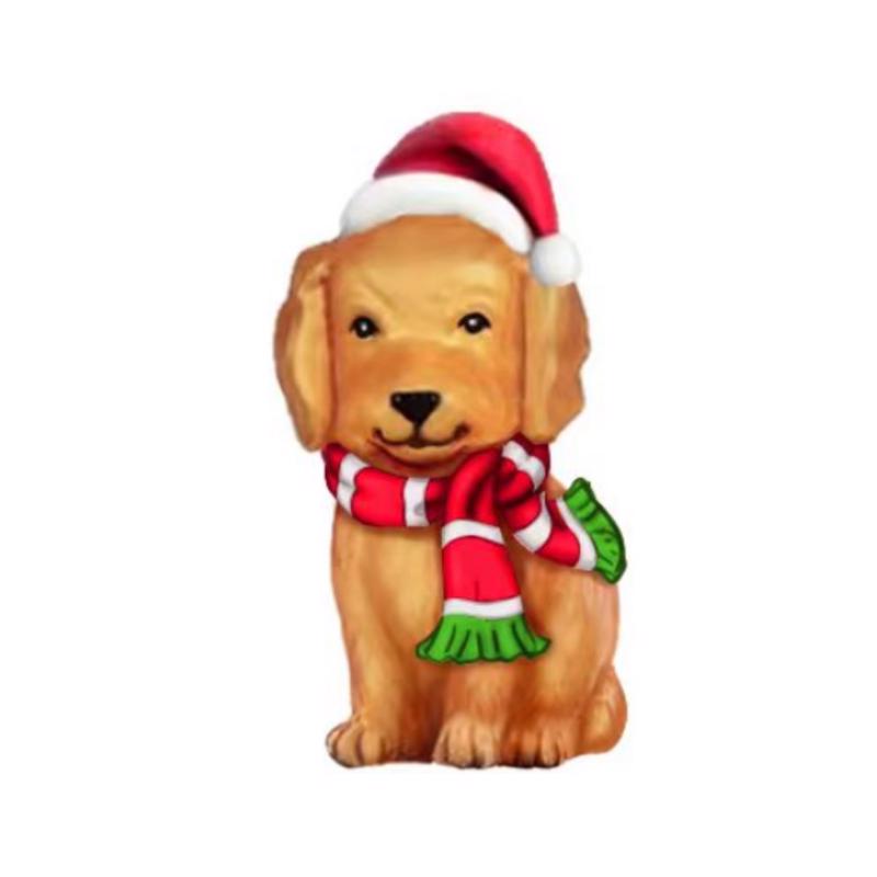 ALPINE - Alpine Golden Retriever Dog w/Santa Hat and LED lights 24 in. Blow Mold
