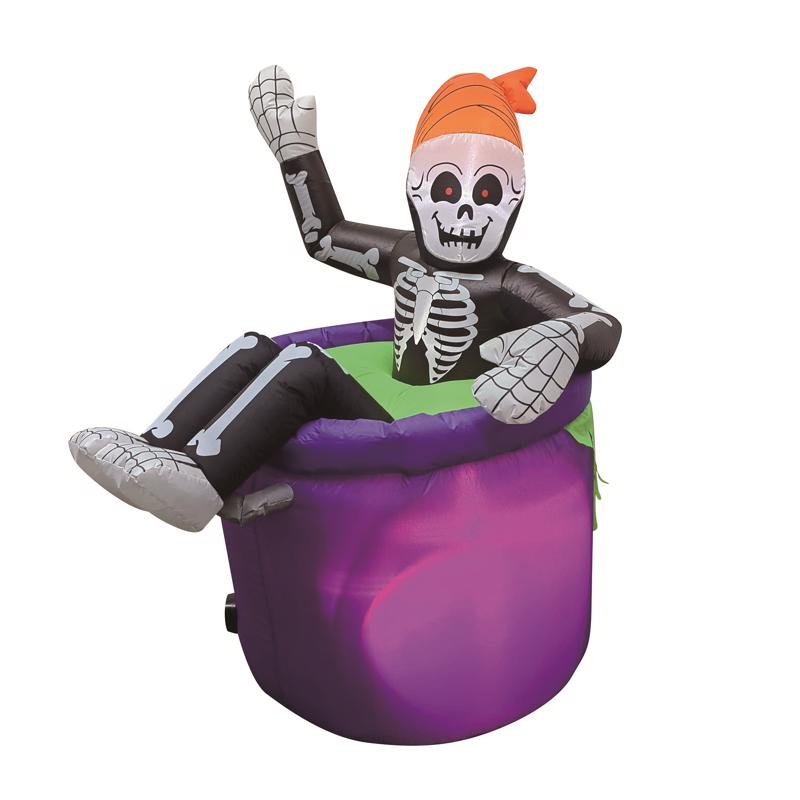 CELEBRATIONS - Celebrations 4 ft. Prelit Animated Skeleton in Cauldron Inflatable