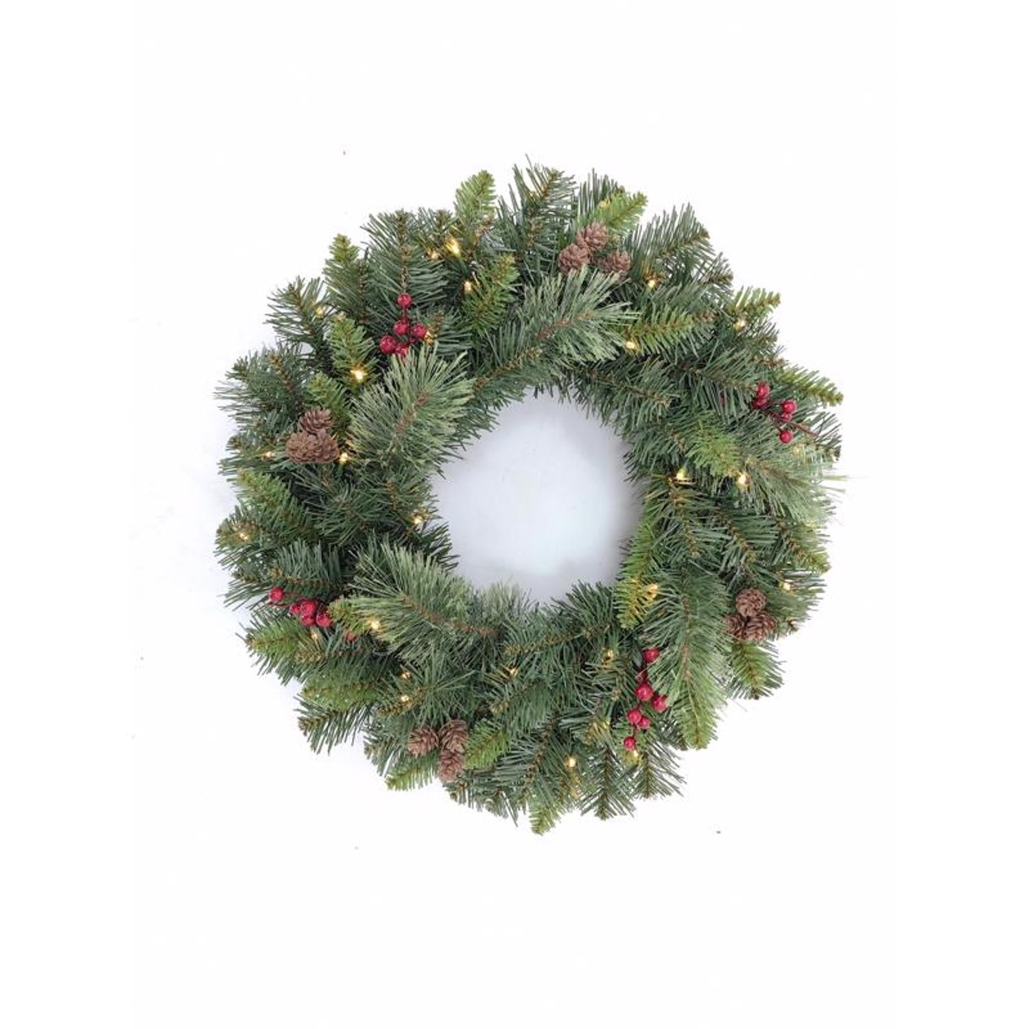 Celebrations 24 in. D LED Prelit Multicolored Mixed Pine Wreath - Case of 4