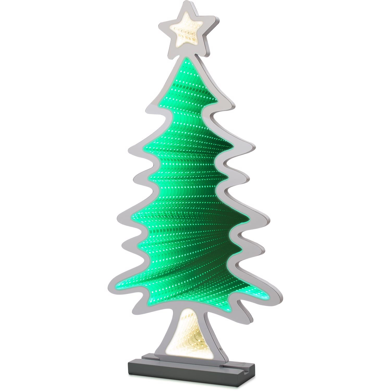 Celebrations LED Warm White & Green Tree Animated Decor 23.62 in. - Case of 4