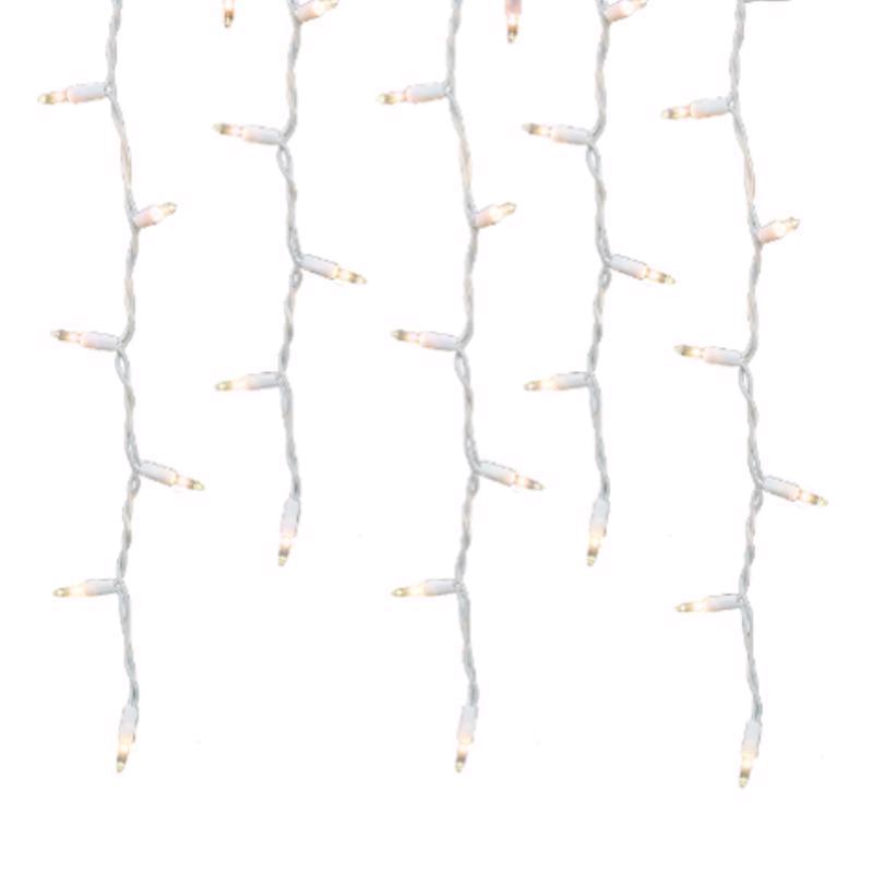CELEBRATIONS - Celebrations Classic LED T5 Pure White 100 ct Icicle Christmas Lights 6 ft.