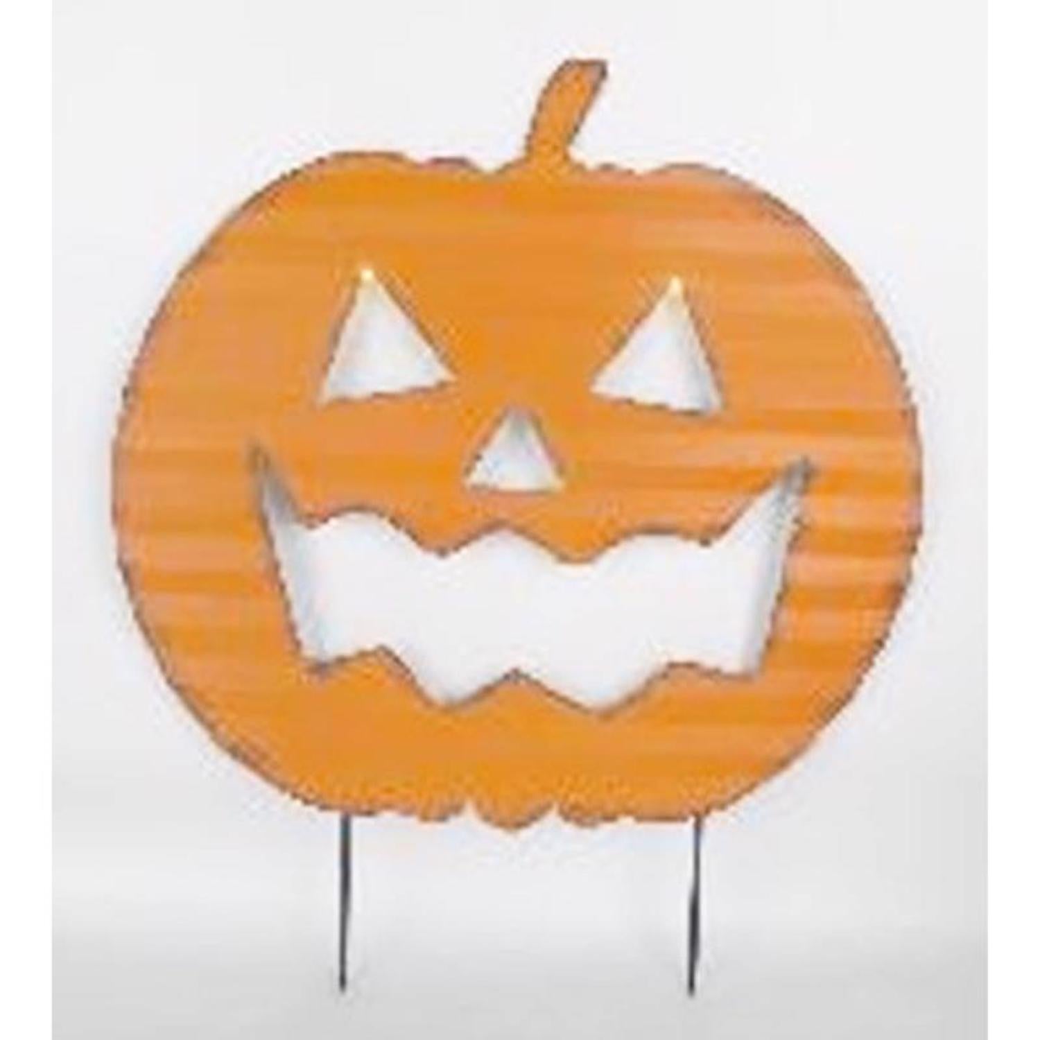 Sienna Warm White 2 ct 23.2 in. LED Pumpkin Stake Yard Decor - Case of 8