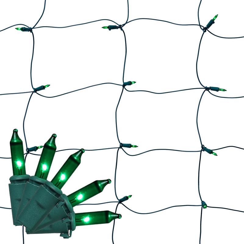 CELEBRATIONS - Celebrations Classic LED T5 Green 100 ct Net Christmas Lights 4 ft.