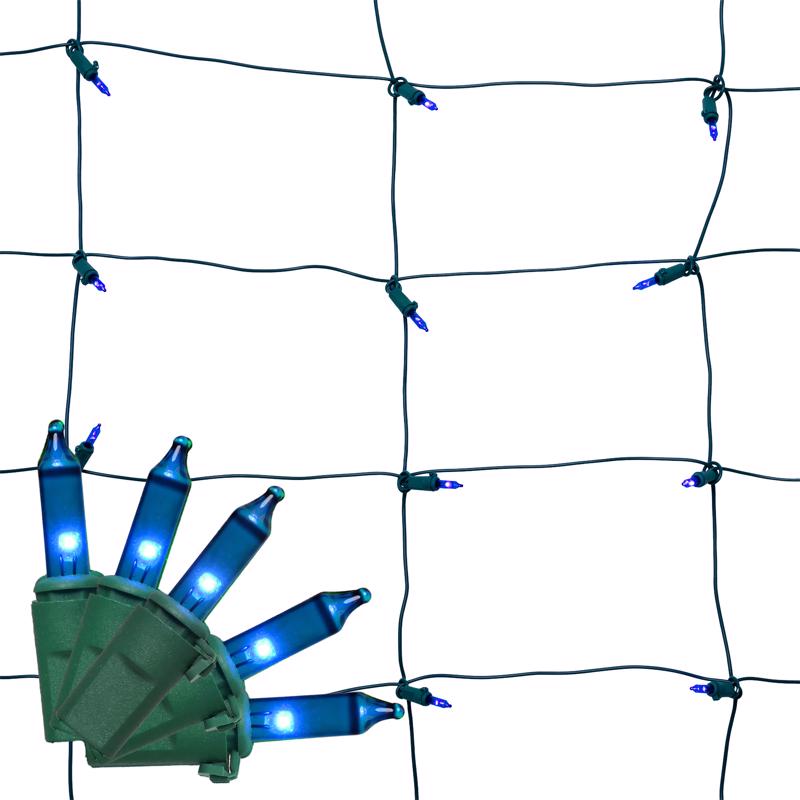 CELEBRATIONS - Celebrations Classic LED T5 Blue 100 ct Net Christmas Lights 4 ft.