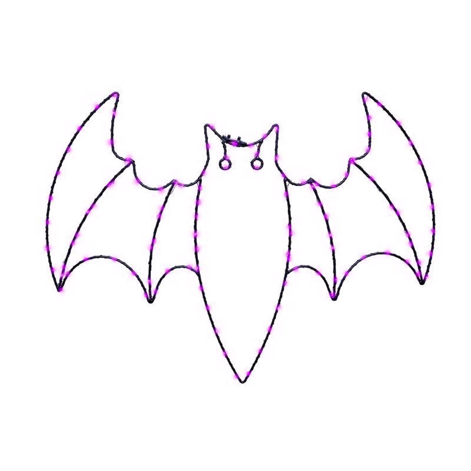 Celebrations Purple 120 ct 15 in. LED Prelit Illuminated Bat Halloween Decor - Case of 8